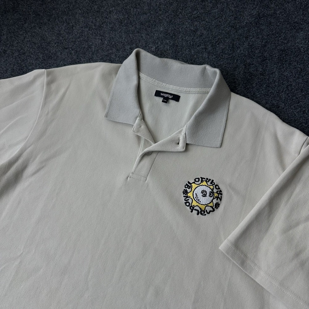 Malbon Golf X Gloryboyz Glo Gang Cotton Pique Embroidered Polo Beige Mens 2XL